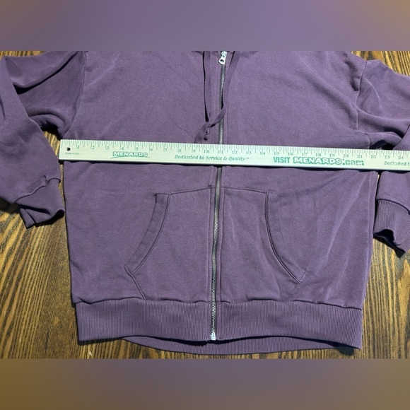American Eagle Oversized full Zip Hoodie women’s XS jegging fit burgundy purple - Picture 9 of 14